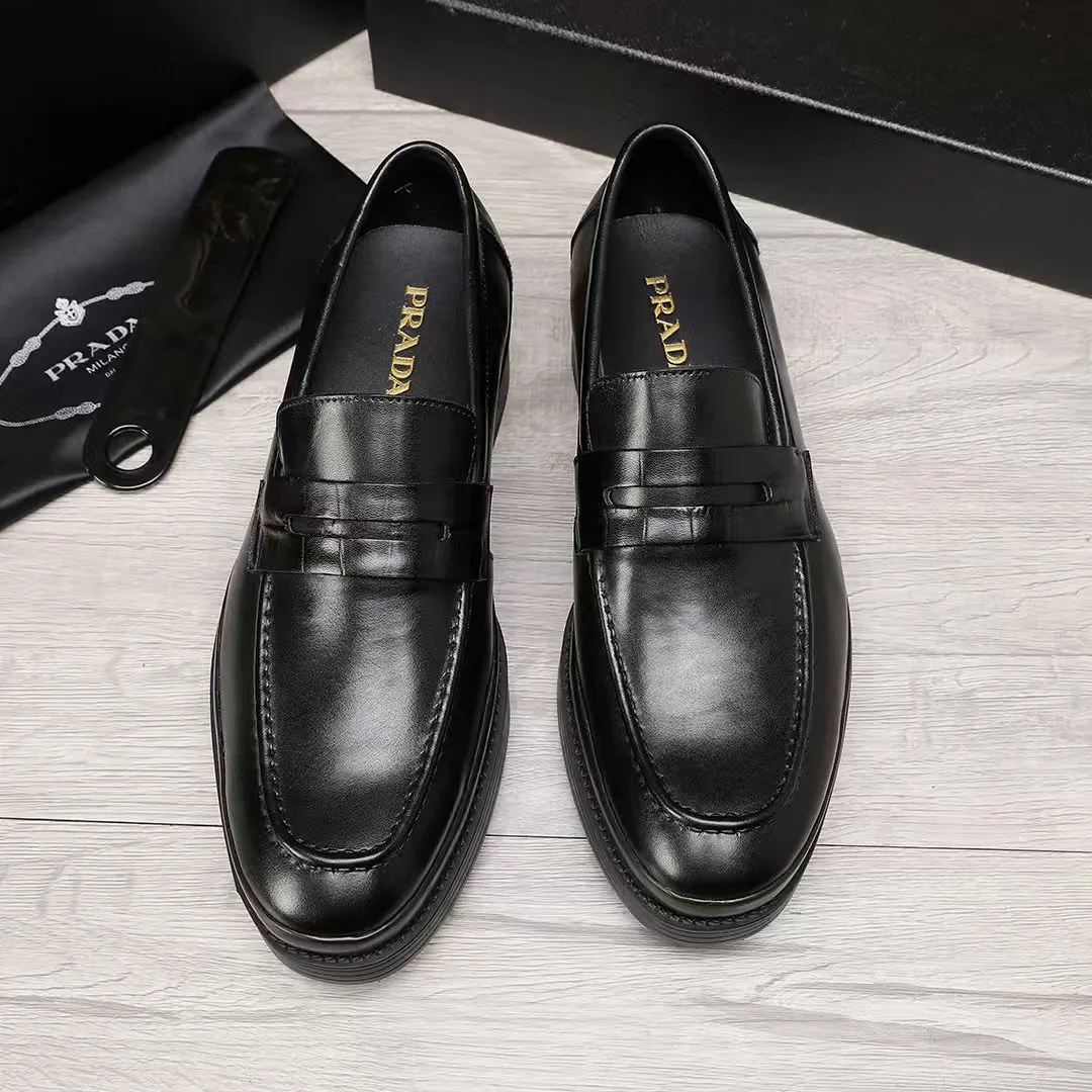 Men's shoes 💰540 💰💰🎩🎩【Prada】Counter 1:1⬆️original reproduction, absolute quality🆗original outsole, high-quality imported rubber, wear-resistant and non-slip, never degummed, upper material: imported first-layer cowhide➕anti-slip foam outsole, official website material, inner material: water-dyed 🐂leather lining, optional! Code number 38-45